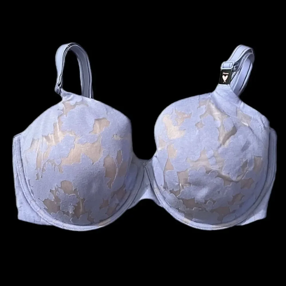 Victoria’s Secret Lined Perfect Coverage underwire mesh lace bra lavender 34DDD